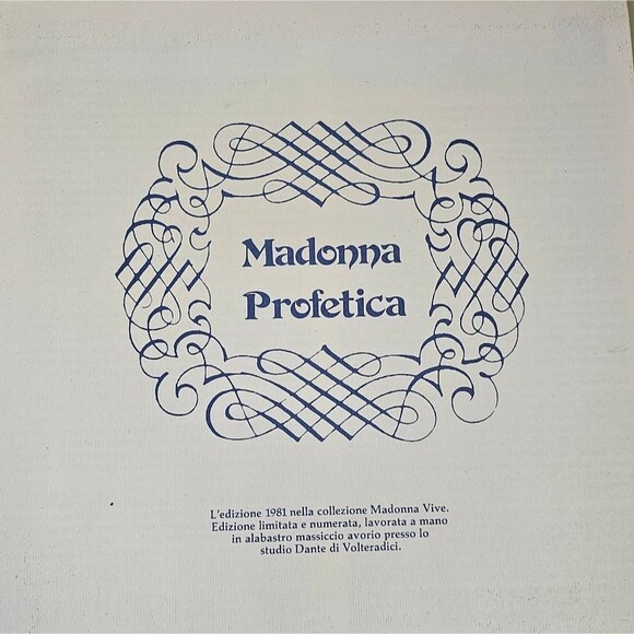 NIB Plate “Prophetic Madonna” Alberto Santangela Ivory Alabaster 1981 - Picture 6 of 8